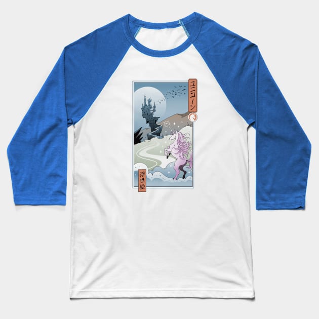 Unicorn Ukiyo-e Baseball T-Shirt by Vincent Trinidad Art